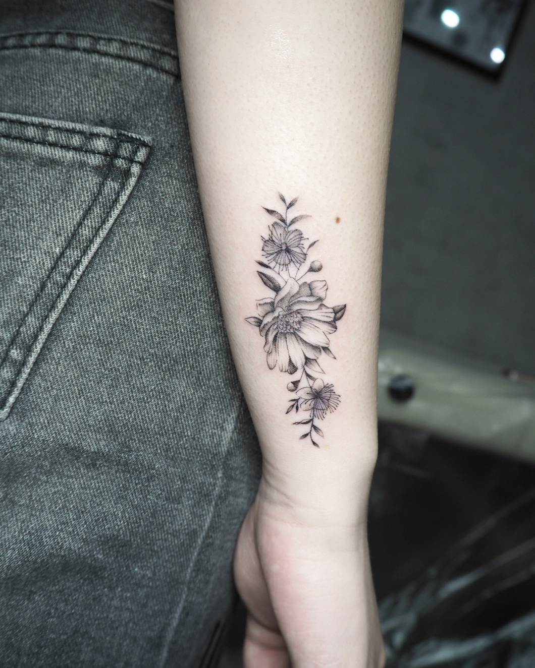 福寿草&マートル　−Adonis ramosa & Myrtle  tattoo−