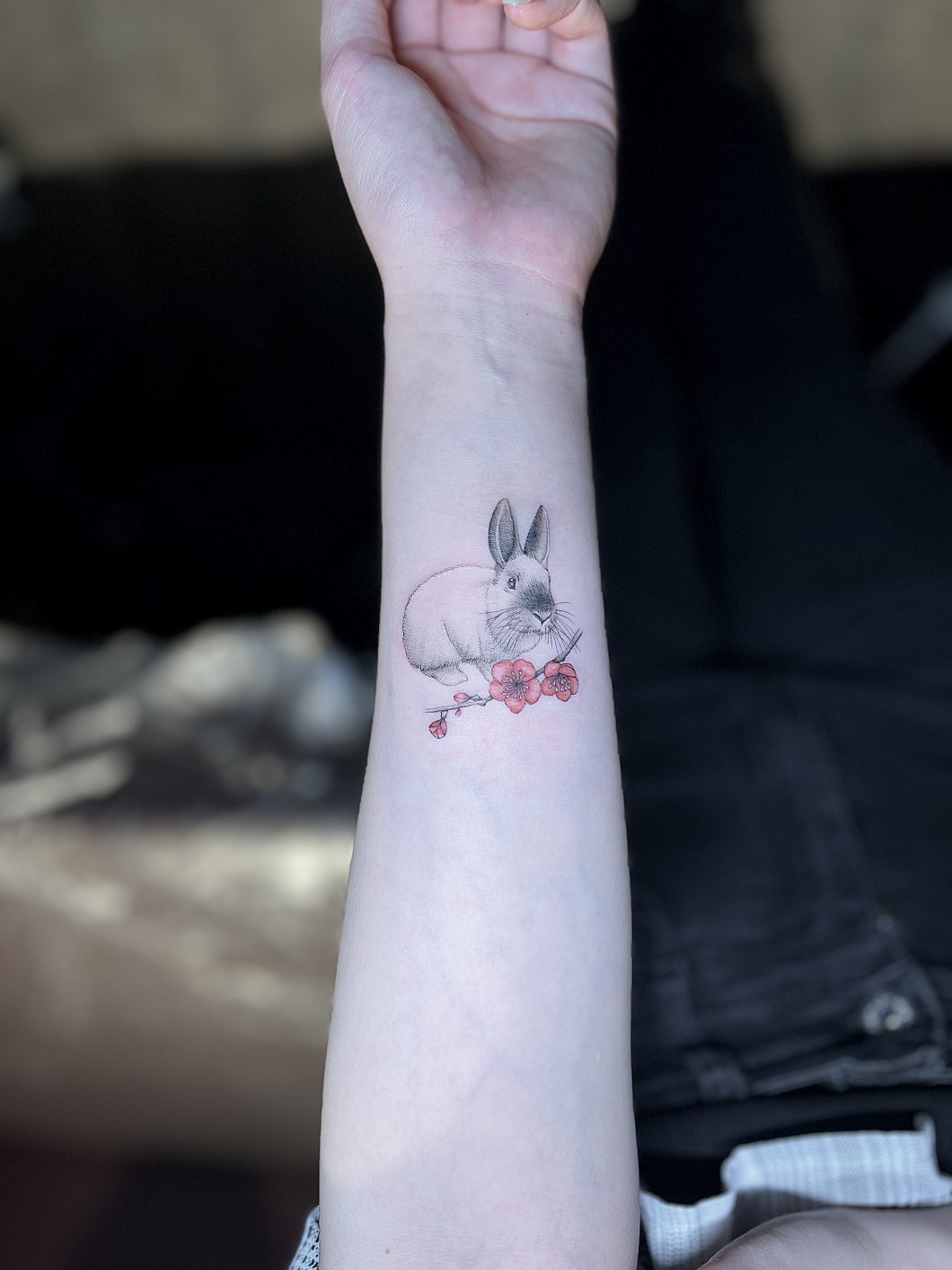 うさぎ×梅の花