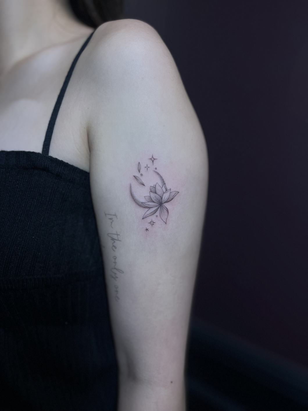 Moon×lotus tattoo