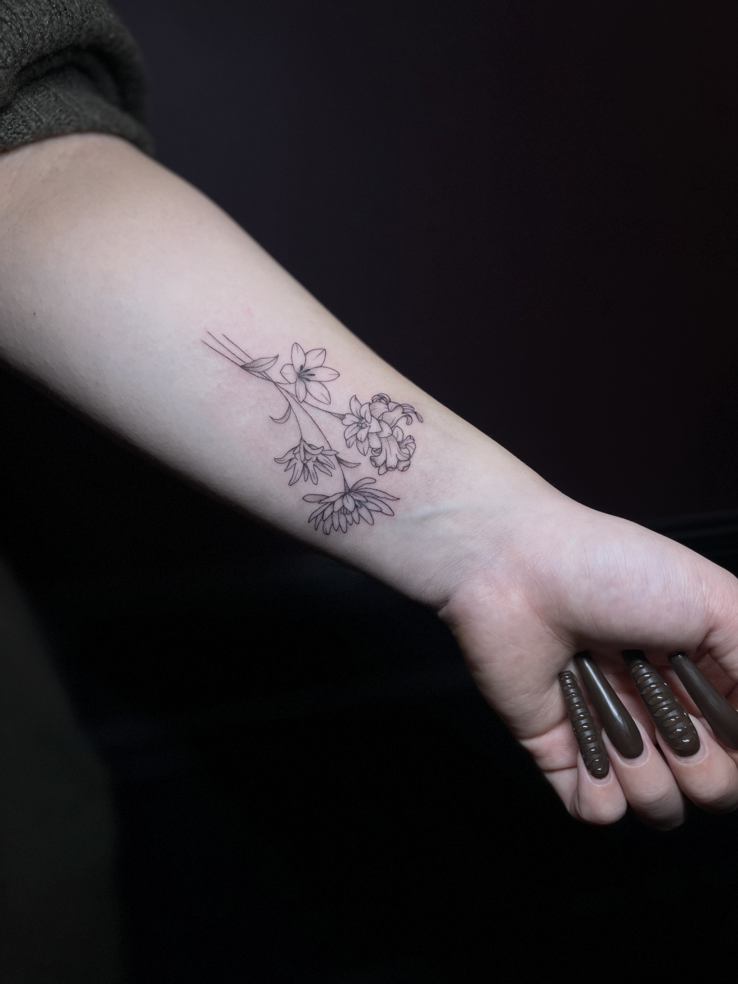 Edelweiss×Zephyranthes×Hyacinth×Chrysanthemum  tattoo