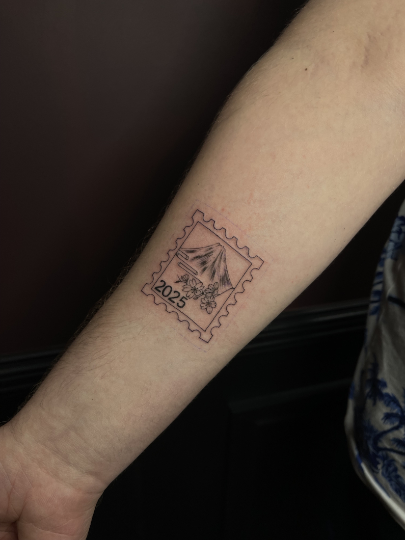 Postage stamp×Mt.Fuji×Cherry blossom