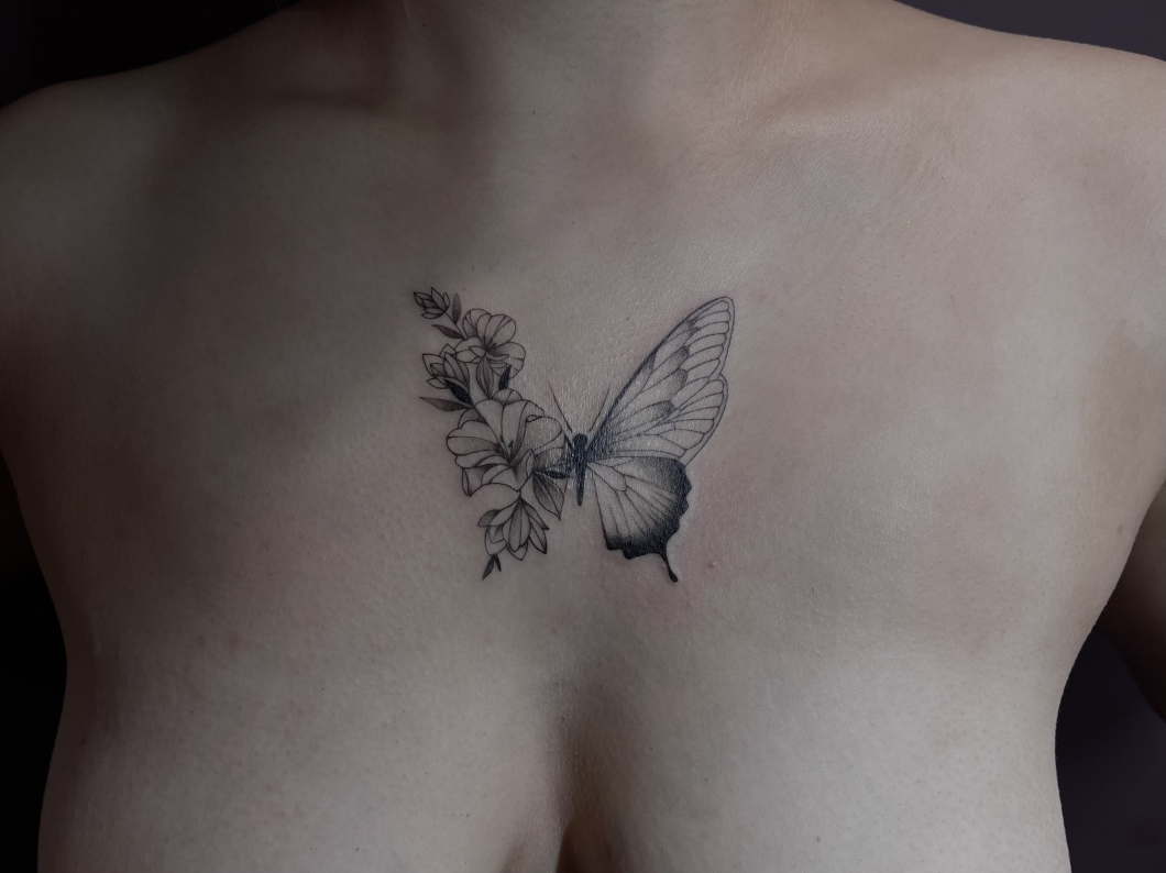 ゼラニウム×蝶