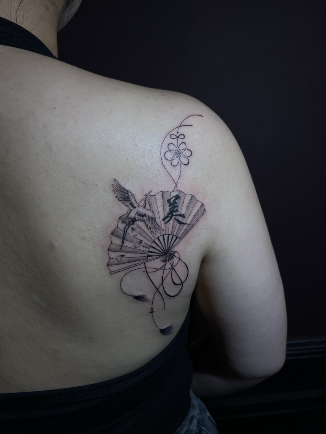 鶴×扇子×帯×漢字